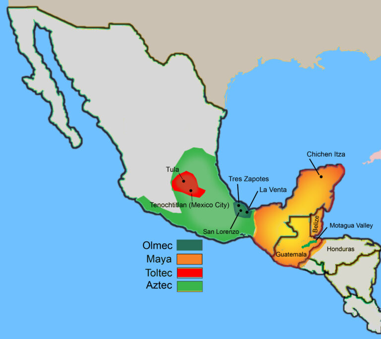 Labeled Ancient Mesoamerica Map